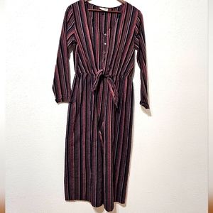 Long Sleeve Romper / Jumper With Front Tie -S